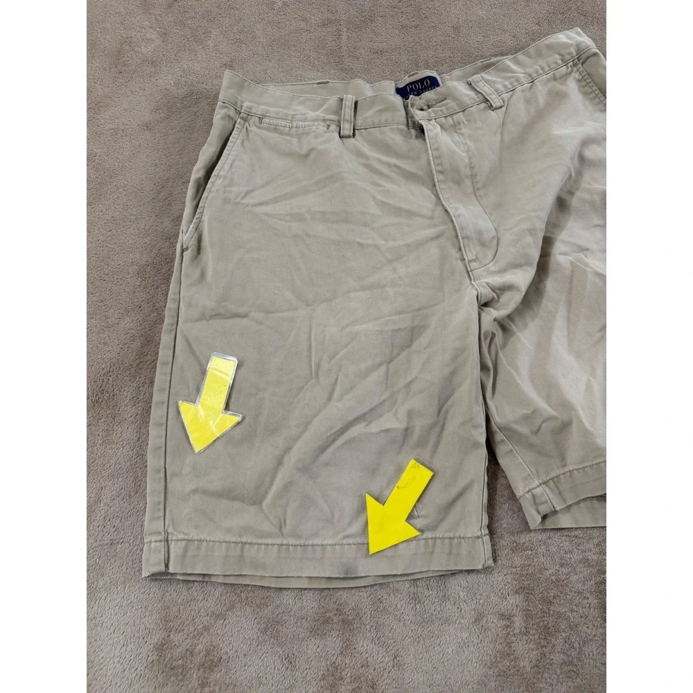 Polo Ralph Lauren cargo‎ shorts Men's Size 35 khaki 100% Cotton